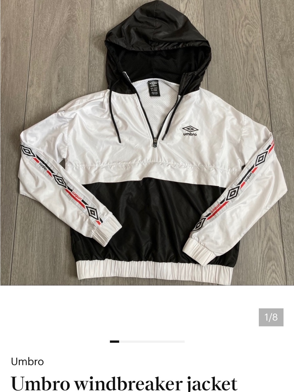 Umbro Black & White Hooded Windbreaker - Woman’s Small